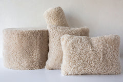 Sheepskin Round Pouf