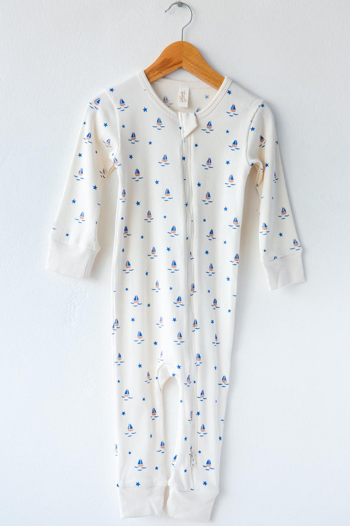 Boats Ribbed Romper