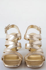 Strappy Metallic Heel