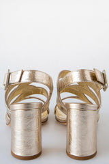 Strappy Metallic Heel