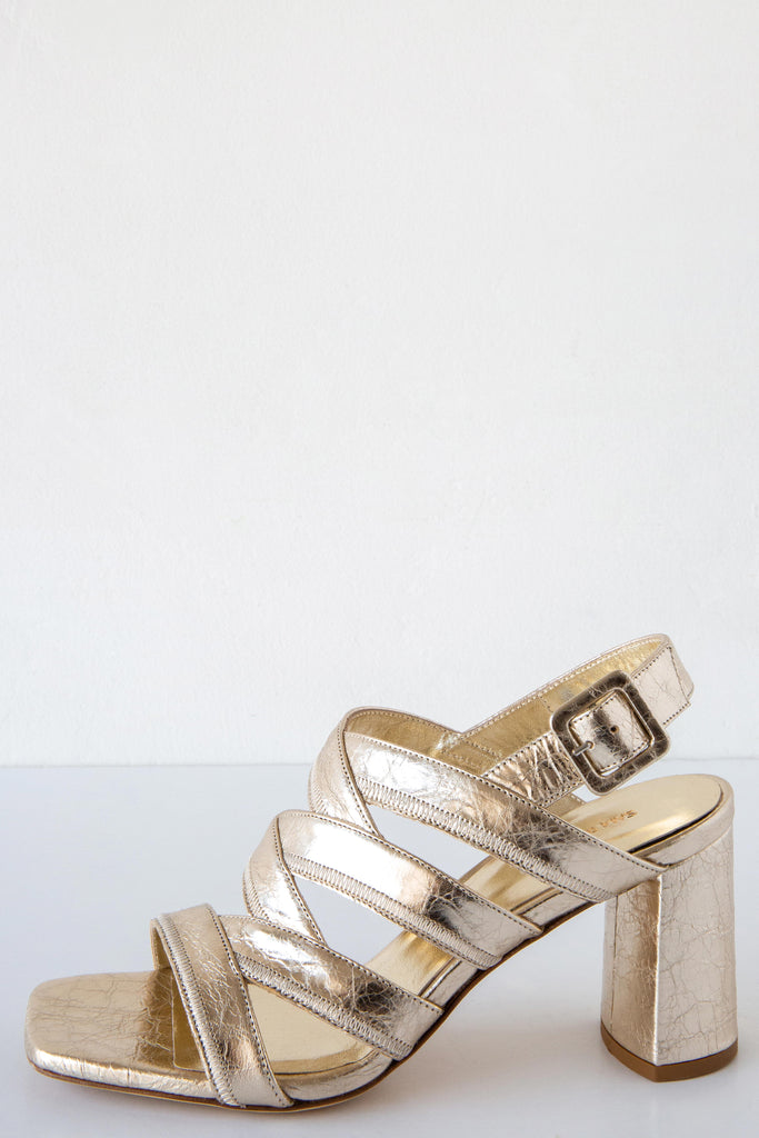 Strappy Metallic Heel