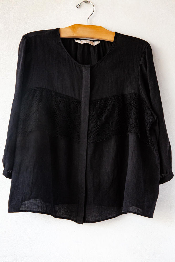 Button Lace Panel Top