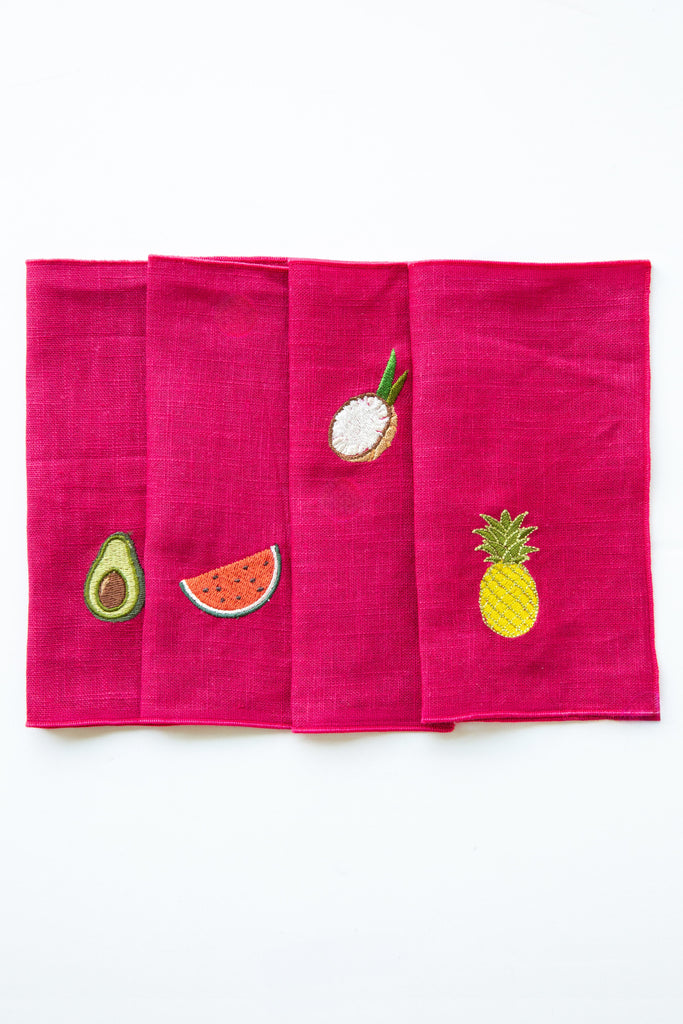 Fruit Emb Cocktail Napkins