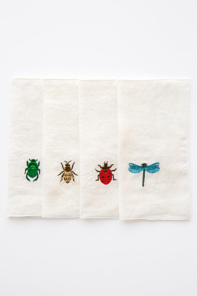 Insect Emb Cocktail Napkins