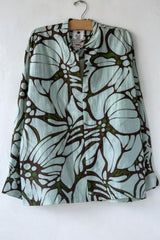 Long Flower Silk Top
