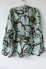 Long Flower Silk Top