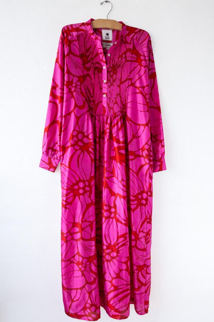 Tuxedo Flower Silk Dress