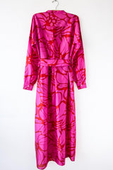 Tuxedo Flower Silk Dress
