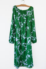 Big Flower Boatneck Dress