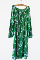 Big Flower Boatneck Dress