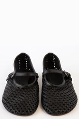 Leather Mesh Mary Jane