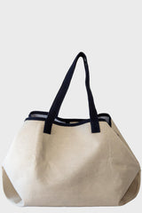 Canvas/Seersucker Basket Tote
