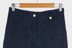 Denim Flannel Cuff Straight Leg