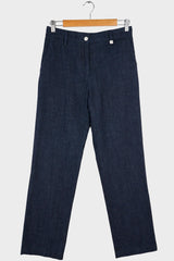 Denim Flannel Cuff Straight Leg