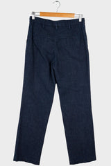 Denim Flannel Cuff Straight Leg
